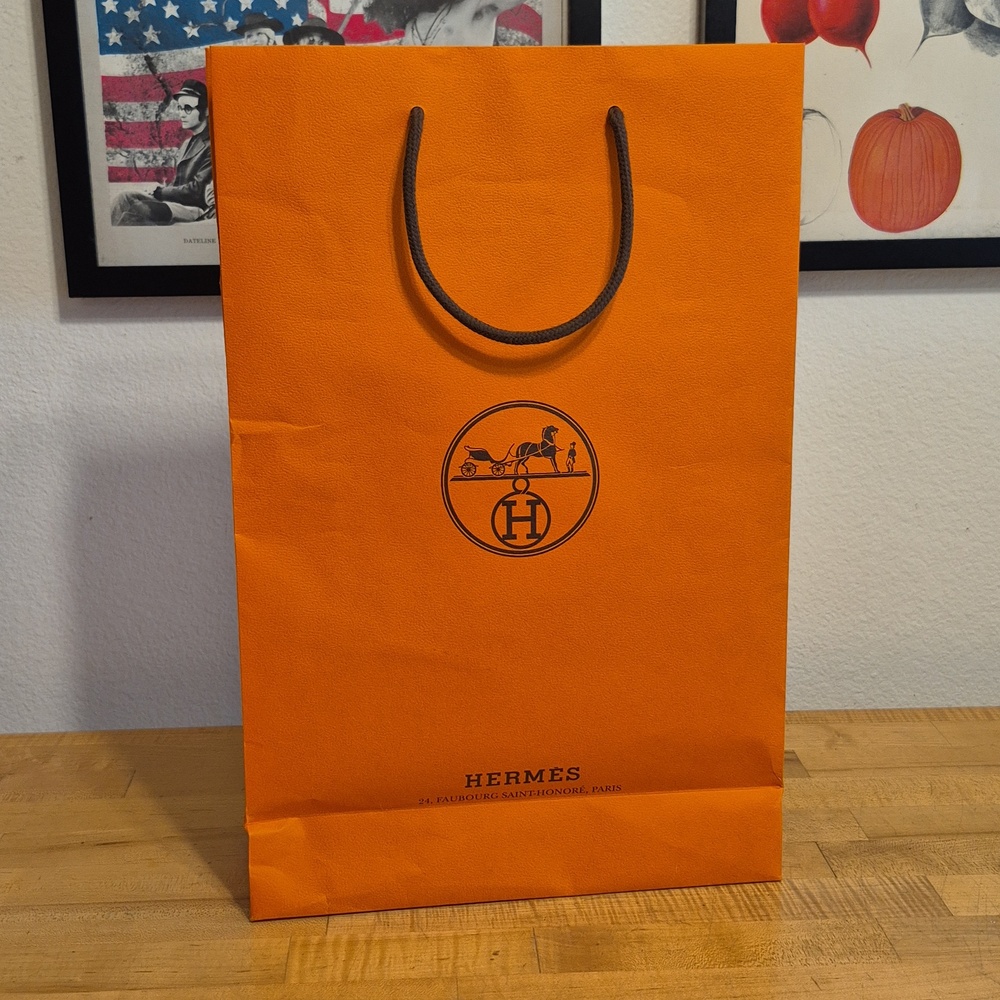 Hermes Large Orange Paper Bag